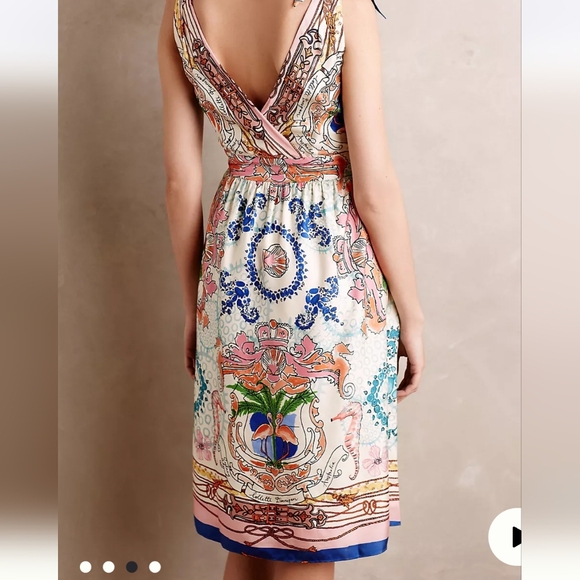 Anthropologie Collette Dinnigan Acionna seahorse print silk dress 8 - Picture 3 of 13